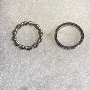 Set of Two Silver Costume Women’s Rings